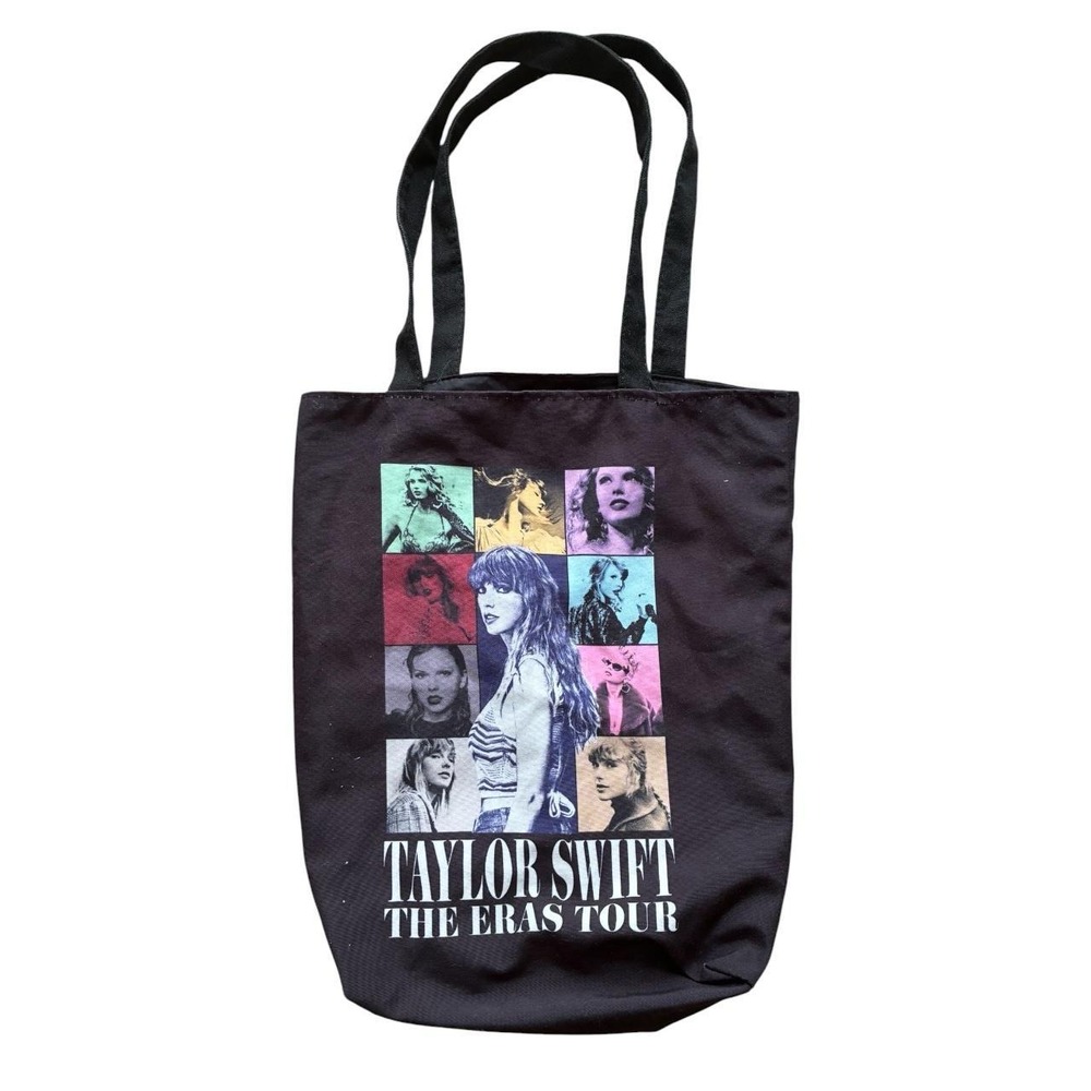 Taylor Swift The Eras Tour Official Black Canvas Tote Bag Concert Merch Swiftie